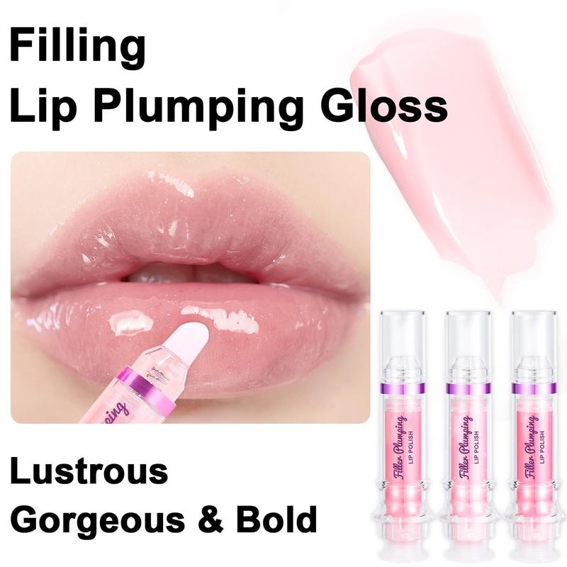 3 colors lip booster, spicy lip plumper gloss lipstick lip oil, ultra-& nourishing plump and Pout lip plumper for women girls (set A)