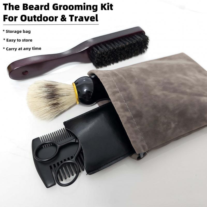 Men's Beard Grooming Kit, 6 Counts set Beard Care Kit, Beard Shaving Tool Set, Great for Men & Stylists & Barber &  Barbershop & Salon & Home Use