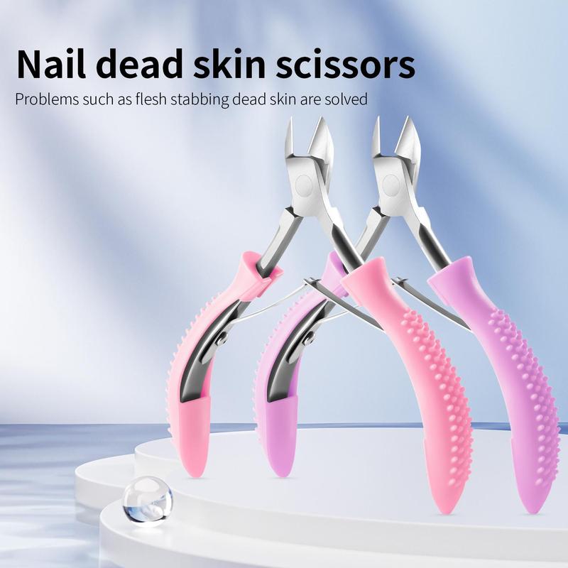 Stainless Steel Cuticle Nippers, Ergonomic Detachable Handle, Sharpening Blade Dead Skin Clipper for Manicure and Pedicure Care