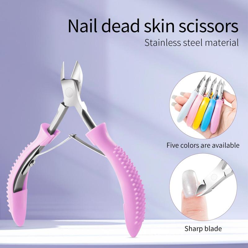 Stainless Steel Cuticle Nippers, Ergonomic Detachable Handle, Sharpening Blade Dead Skin Clipper for Manicure and Pedicure Care