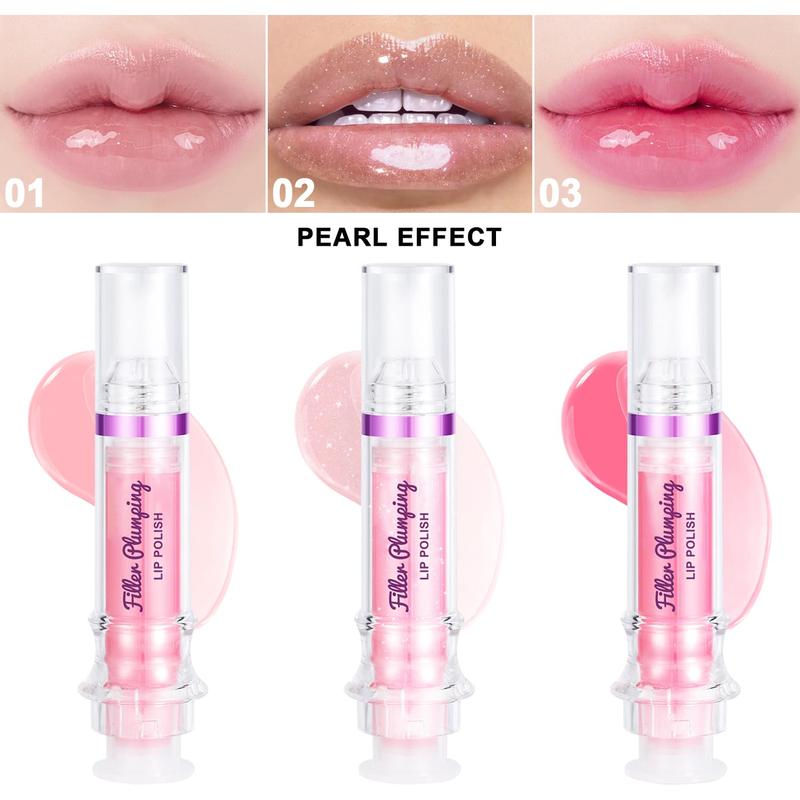 3 colors lip booster, spicy lip plumper gloss lipstick lip oil, ultra-& nourishing plump and Pout lip plumper for women girls (set A)