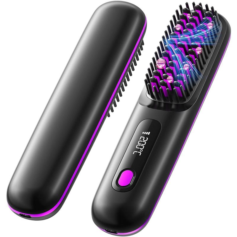 Cordless Hair Straightener, Portable Negative Ion Hot Comb, USB Charging, Fast Heating 3 Temperature Settings, Anti-Scalding, Suitable For Travel Daily Use, Women's Gift Comfort