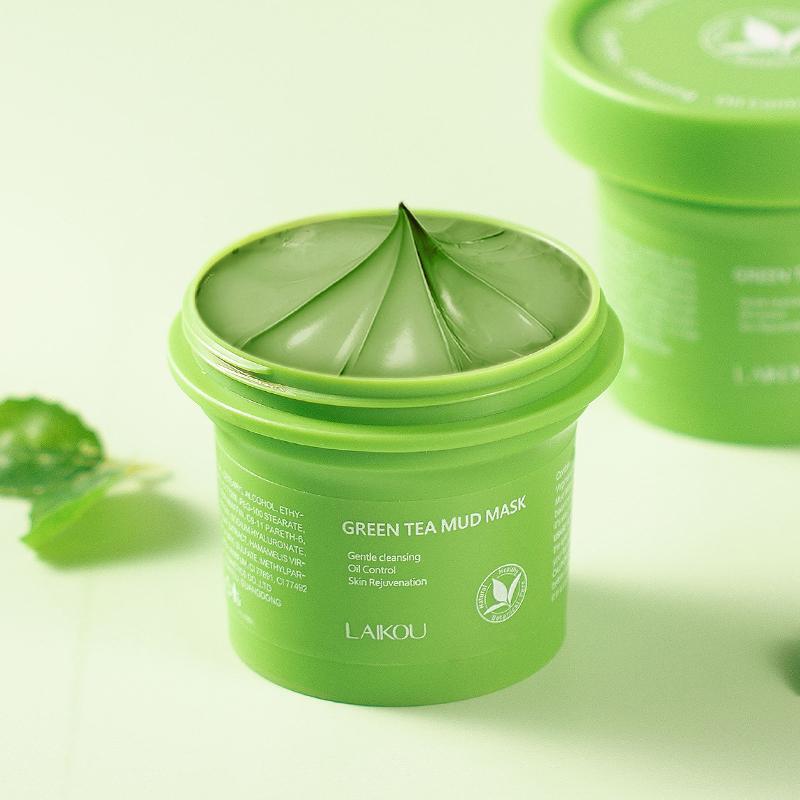 Green Tea Mud Mask, 1 Count Green Tea Extract Deep Cleansing Face Mask, Oil Control & Moisturizing Facial Mask For Women