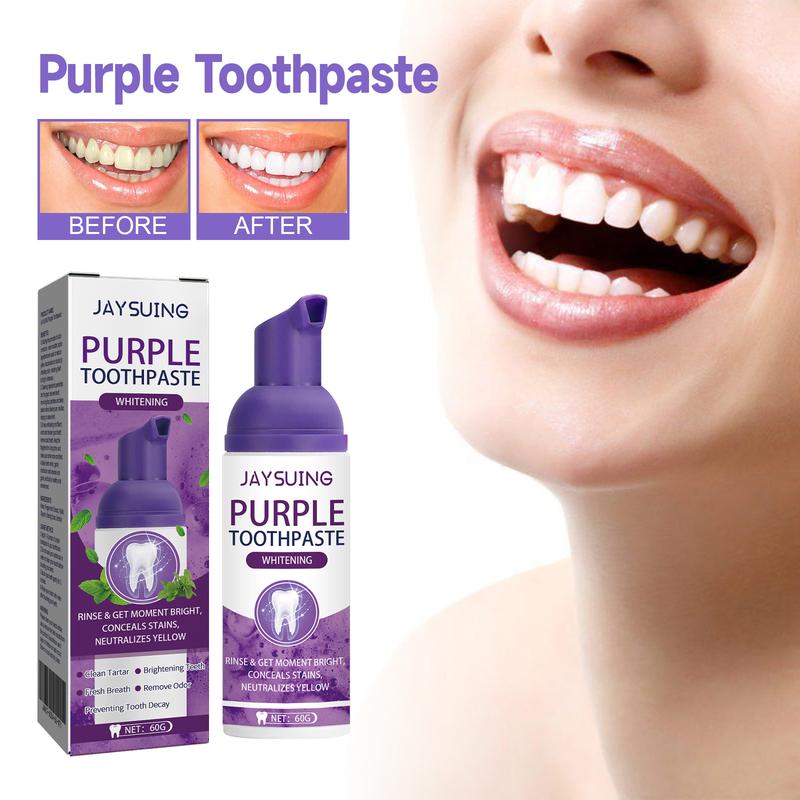 Purple Toothpaste, Deep Cleaning Toothpaste, Oral Care Toothpaste for Freshing Breath,Dental Care Products for Adults Gentle Mint Whitening Daily Radiant Soothing Cleansing Purple Deep