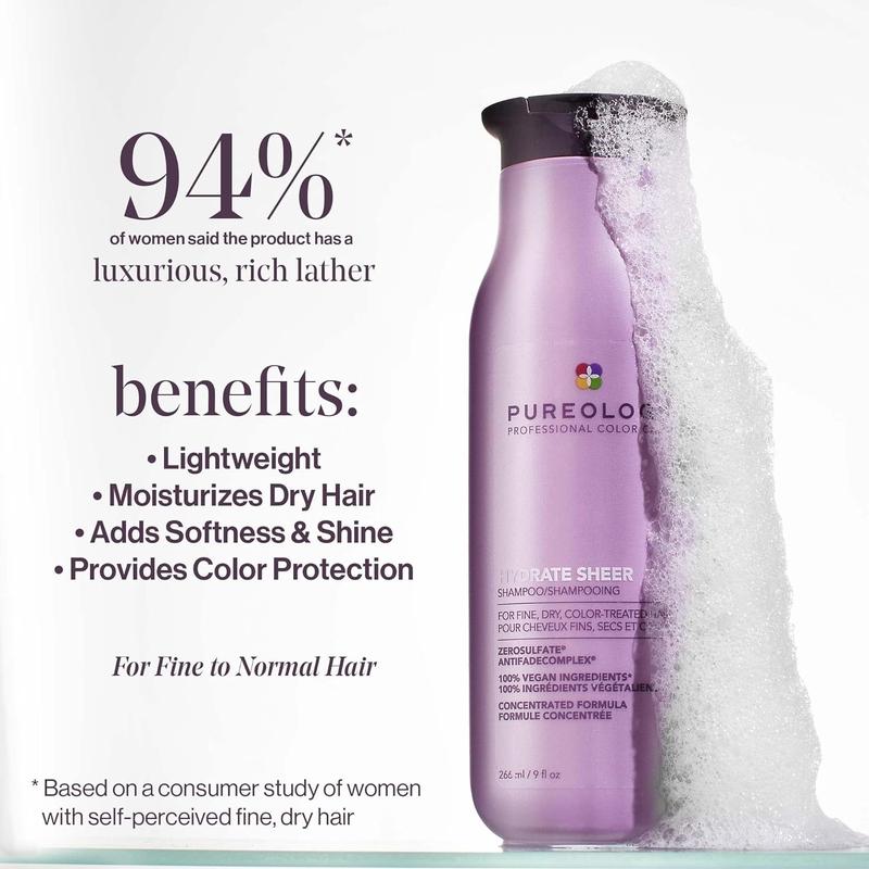 Pureology Hydrate Sheer Sulfate-Free Shampoo, Fine Hair