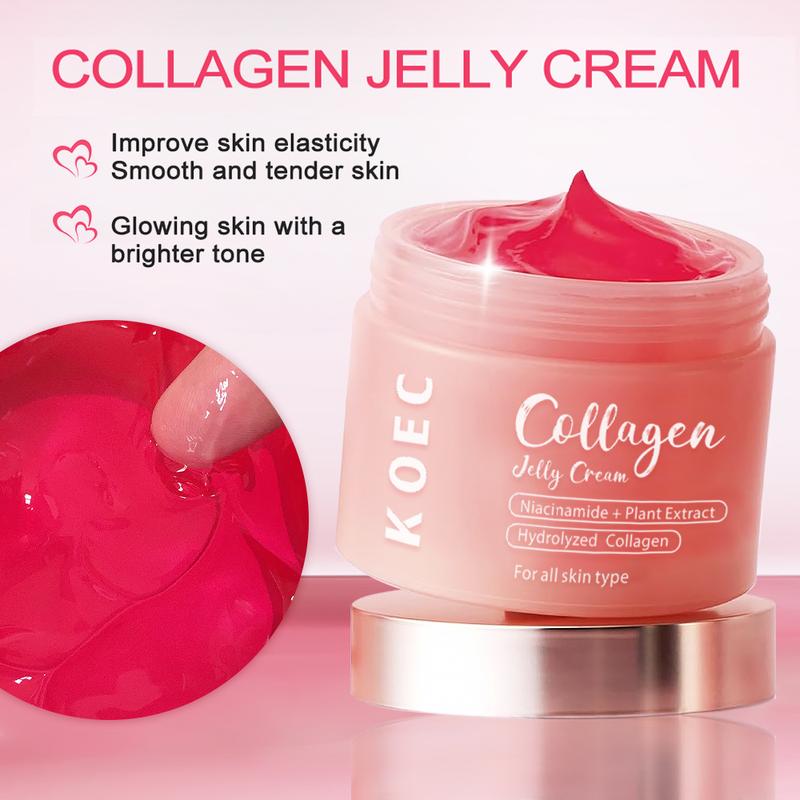 KOEC Collagen Jelly Cream with Niacinamide - Instant Glow Booster Skin Barrier,Deep Hydration,Reduce Dryness,Facial Moisturizer,For All SkinTypes,3.38fl.oz. Skincare Comfort Hydrating Moisture Moisturizing