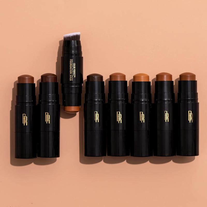 Black Radiance Color Perfect Foundation Stick with Soft Brush Applicator Duo – Buildable, Blendable Versatile Pigment-Rich Formula - Betiful Bronze