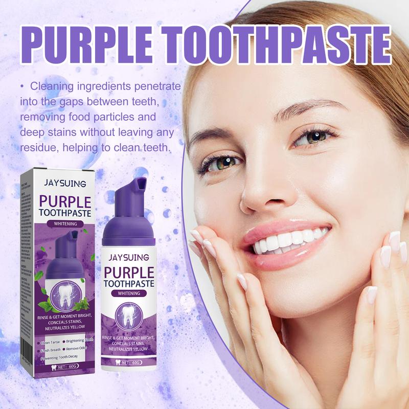 Purple Toothpaste, Deep Cleaning Toothpaste, Oral Care Toothpaste for Freshing Breath,Dental Care Products for Adults Gentle Mint Whitening Daily Radiant Soothing Cleansing Purple Deep