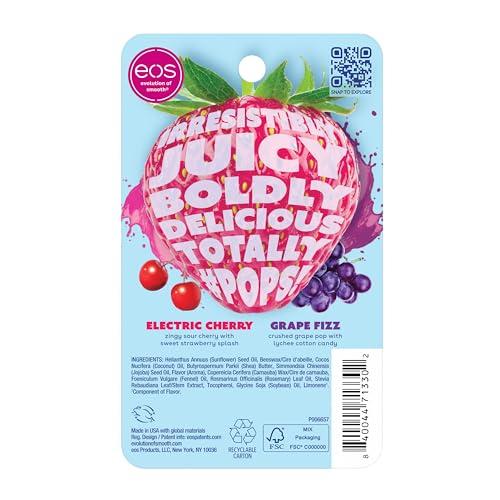 eos FlavorLab Pops! Lip Balm- Electric Cherry & Grape Fizz, Limited-Edition, 0.14 oz, 2-Pack