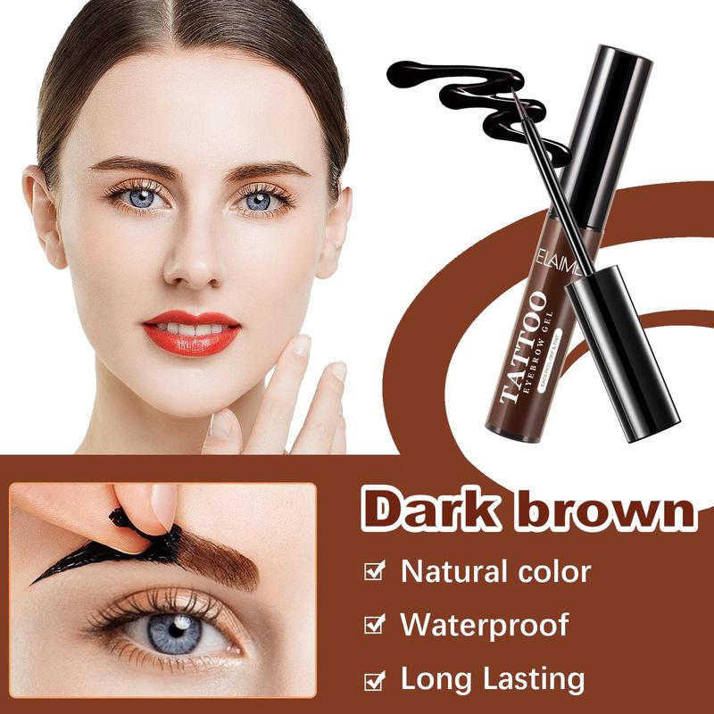 Eyebrow Tattoo Peel Off Gel, 1 Set Eyebrow Tattoo Dye Gel with Tools, Eye Brow Makeup Tool, Makeup Accessories