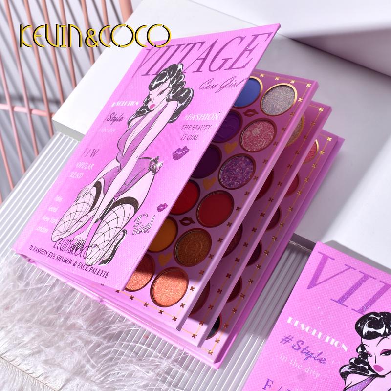 KEVIN&COCO 72 Color Spice Girl Eyeshadow and Blush Palette - Highlights and Contouring in One Disc for Makeup - Cosmetic Makeup