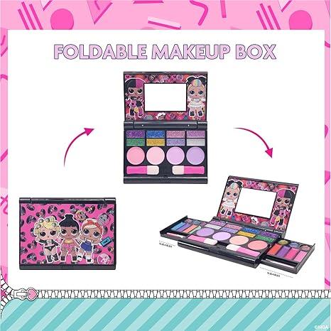 LOL Surprise Cosmetic Compact Set Includes Mirror, 14 Lip glosses, 8 Eye Shadow, 4 Blushes & 4 Brushes Safe & Non-Toxic Colorful Portable Foldable Makeup Beauty Kit for Girls, Townley Girl