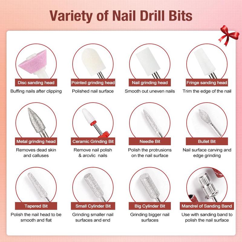 3-speed Nail Drill Kit, 1 Set Nail Polisher, Professional Manicure Tool For Home & Beauty Salon Use