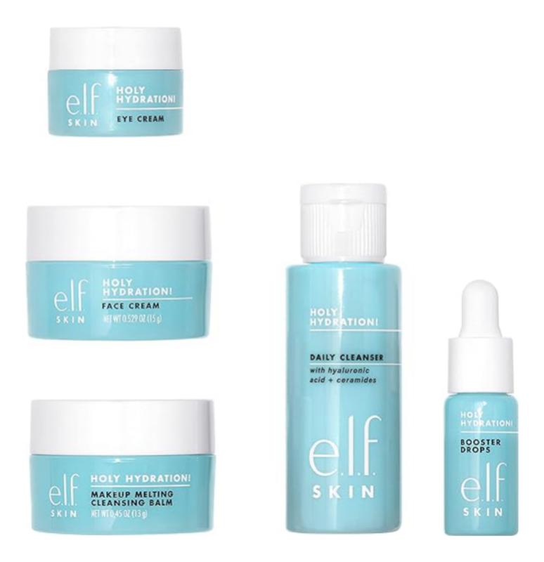 E.l.f. SKIN Hydrated Ever After Skincare Mini Kit - Cleanser, Makeup Remover, Moisturiser & Eye Cream for Skin Repair and Moisture Comfort Moisturize