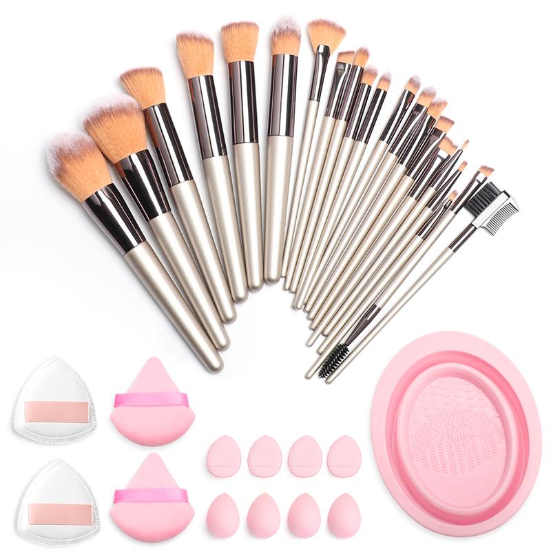 Makeup Brushes 33 Pcs Makeup Kit,Foundation Brush Eyeshadow Brush Make up Brushes Set (Pink, 33 Piece Set Large) travel brush Pro Artist Professional Makeup foundation brush