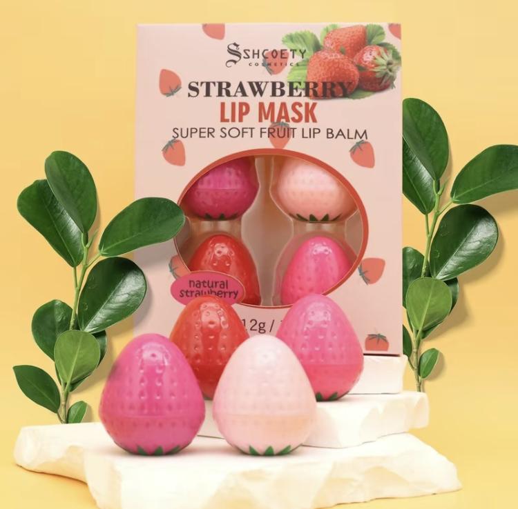 Strawberry Lip Mask, Moisturizing &Nourishing Lip Mask, Hydrating LipCare Product for Women & Girls