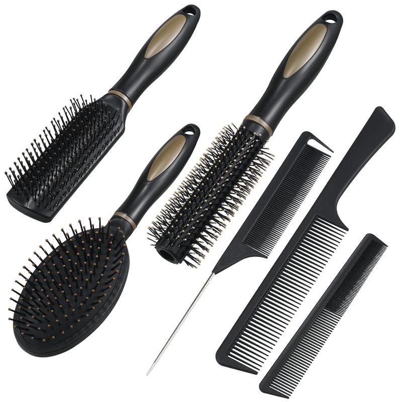 6 count Detangling Styling Comb Set for Women and Men - For Straight, Curly, and All Hair Types