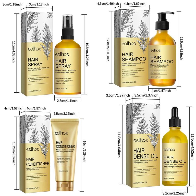 Rosemary Hair Care Products, Hair Shampoo & Conditioner & Hair Oil & Spray, Moisturizing Hair Care Product for Women & Men Daily Use