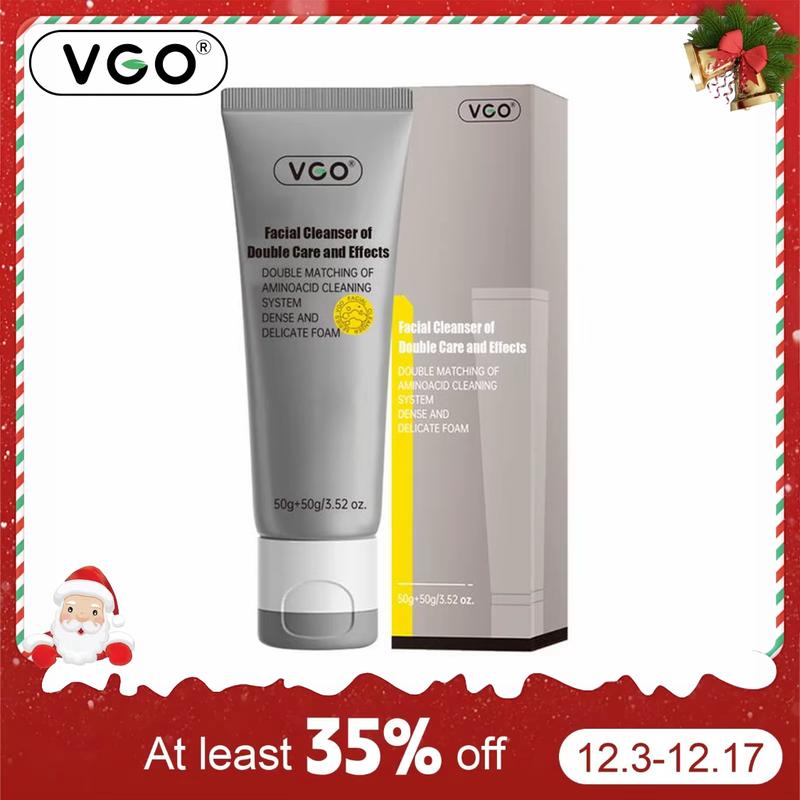 VGO Facial Cleanser of Double Care and Effets 50g All types of skins Cleanse and moisturize-A Cleansing Skincare Gentle Charcoal