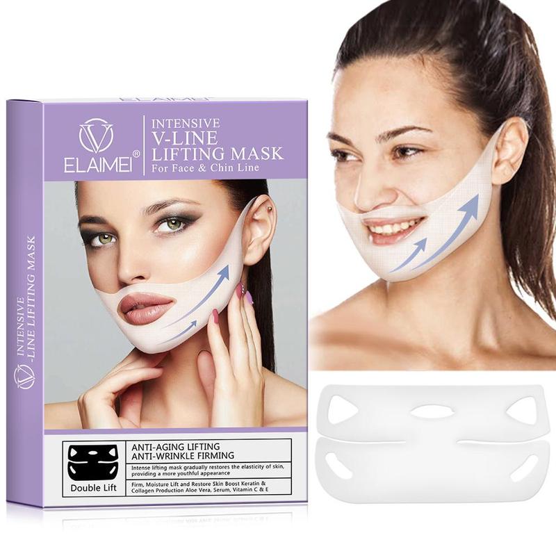 V Line Lifting Mask, 1 2 Boxes Ear-hanging Hydrogel V Firming Face Mask, Hydrating & Moisturizing Face Mask, Suitable for All Skin Types, Christmas Gift