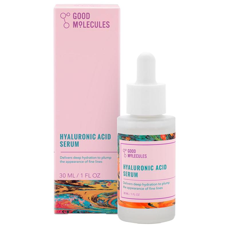 Good Molecules Hyaluronic Acid Serum - Hydrating, Non-Greasy Formula to Moisturize, Plump - 1% HA, Anti-Aging, Water-Based Skincare for Face Good Molecules