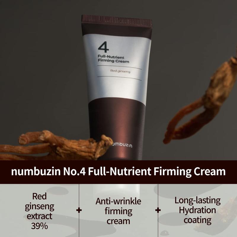 [Numbuzin] No.4 Full-Nutrient Firming Cream 60ml, Highly Nutritious,Anti-wrinkle, Anti-aging, Elasticity, Red Ginseng, Korean Skin Care For Face