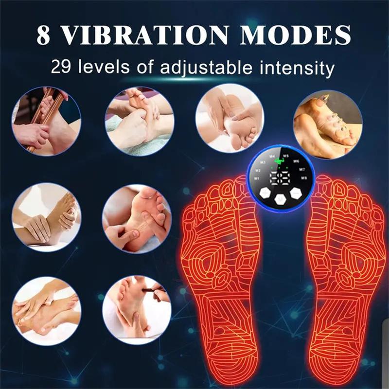 Portable Foot Massager, 8 Modes 19 Strengths Foot Massage Cushion, Electric Foot Massager, Foot Massage Machine for Home & Travel