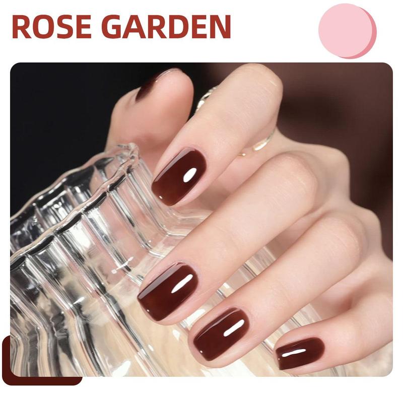 Jelly Gel Nail Polish Kit, 6 Counts set Transparent Nude Red Pink Brown Colors Sheer Gel Polish Kit for Salon Gel Manicure and Nail Art DIY at Home