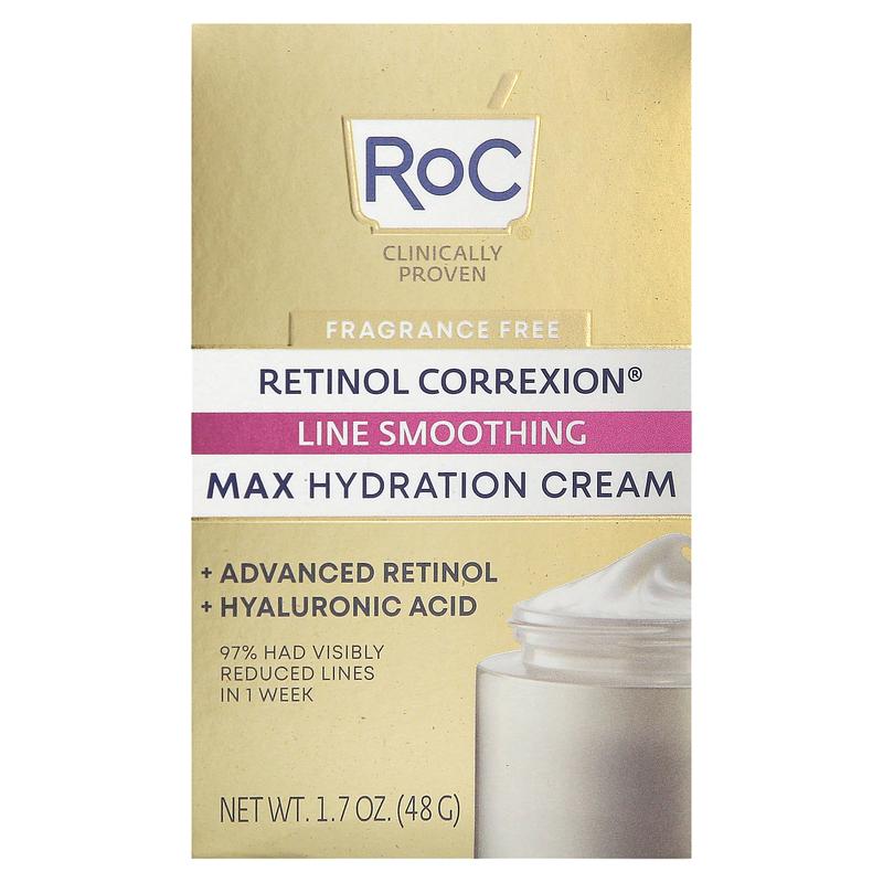 RoC Retinol Correxion, Max Hydration Cream, Fragrance Free, 1.7 oz (48 g)