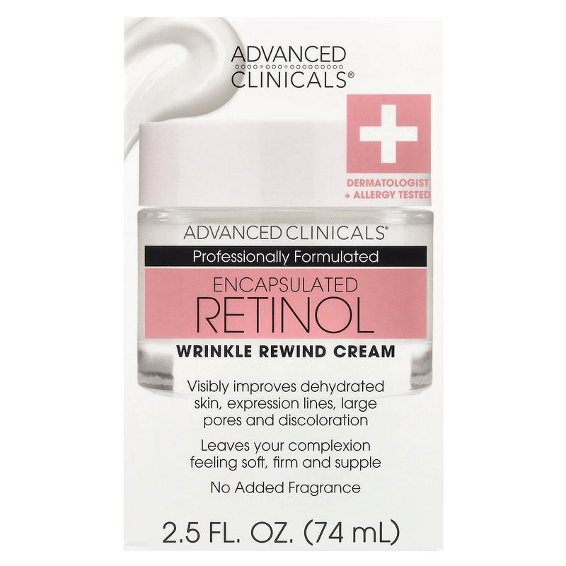 Advanced Clinicals Encapsulated Retinol, Wrinkle Rewind Cream, 2.5 fl oz (74 ml)