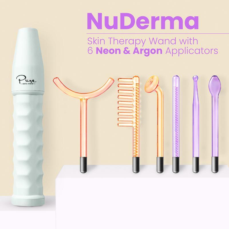 Specialized high-frequency wand with argon and neon applicator for anti-aging and anti-acne