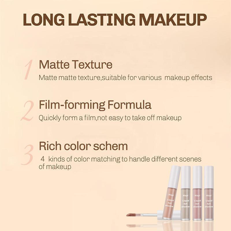 Long Lasting Matte Liquid Eyeshadow, 1 Count Waterproof Eye Shadow, Natural Contouring Eye Makeup Product for Women & Girls