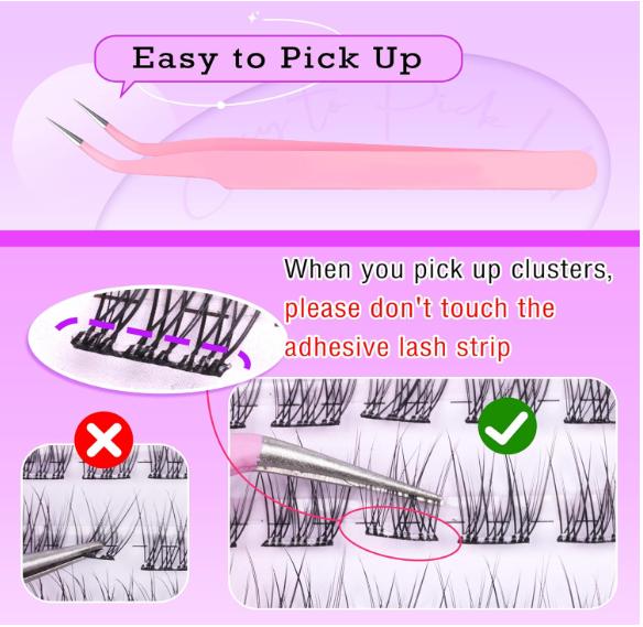 Self Adhesive Lashes Clusters Natural Look Lash Extension Reusable Self Adhesive Eyelashes No Glue Individual Lashes C Curl Eyelash Clusters Faux Mink Lashes by Newcally