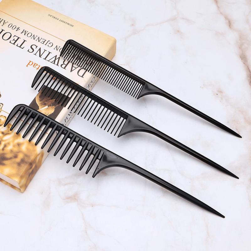 Hair Styling Comb Set, 3 Counts set Pointed Tail Comb & Wide Tooth Comb, Hair Styling Tool for Curly & Straight Hair, Hairdressing Comb Set