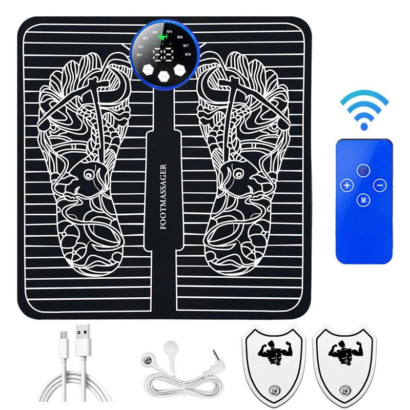 Portable Foot Massager, 8 Modes 19 Strengths Foot Massage Cushion, Electric Foot Massager, Foot Massage Machine for Home & Travel