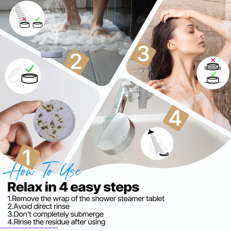 Shower Steamers Aromatherapy - 8 Pcs Bath Bombs with Natural Essential Oils for Relaxation and Comfort - Body Care