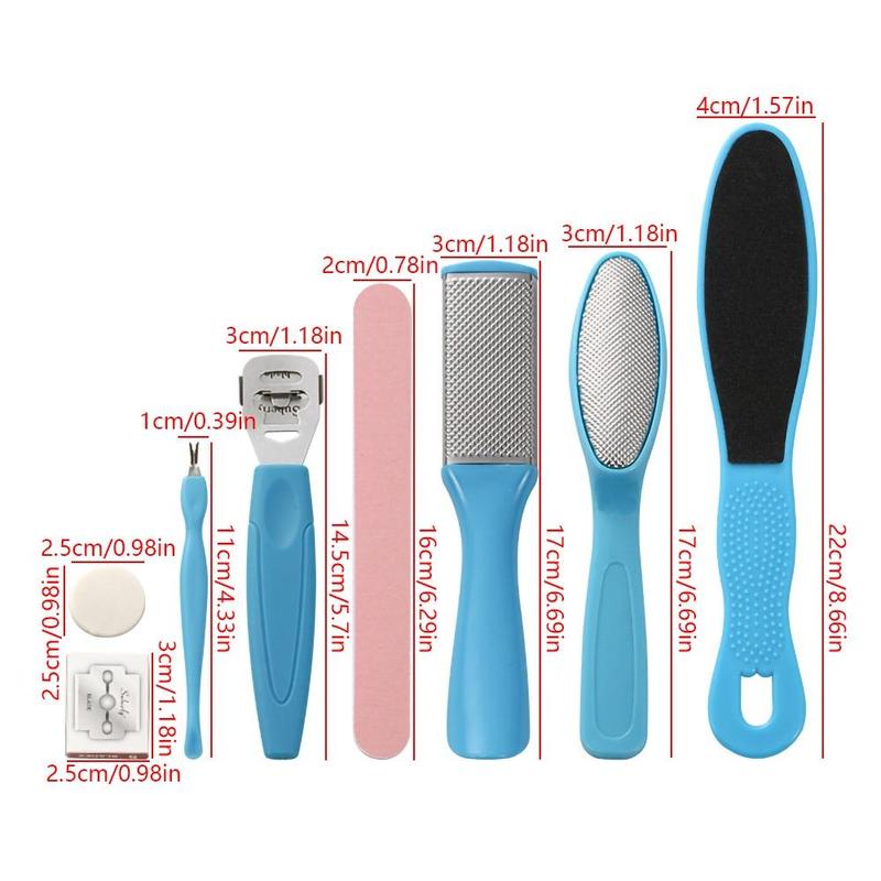 Foot Pedicure Kit, 8pcs set Foot Dead Skin Scraper, Callus Remover Tool for Feet,  Cleaning Gadgets,  Foot Care Supplies for Home Daily Use