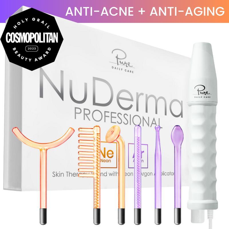 Specialized high-frequency wand with argon and neon applicator for anti-aging and anti-acne