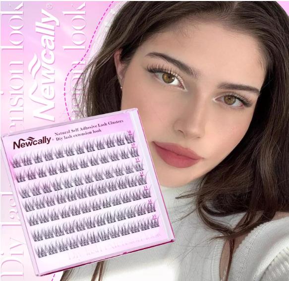 Self Adhesive Lashes Clusters Natural Look Lash Extension Reusable Self Adhesive Eyelashes No Glue Individual Lashes C Curl Eyelash Clusters Faux Mink Lashes by Newcally