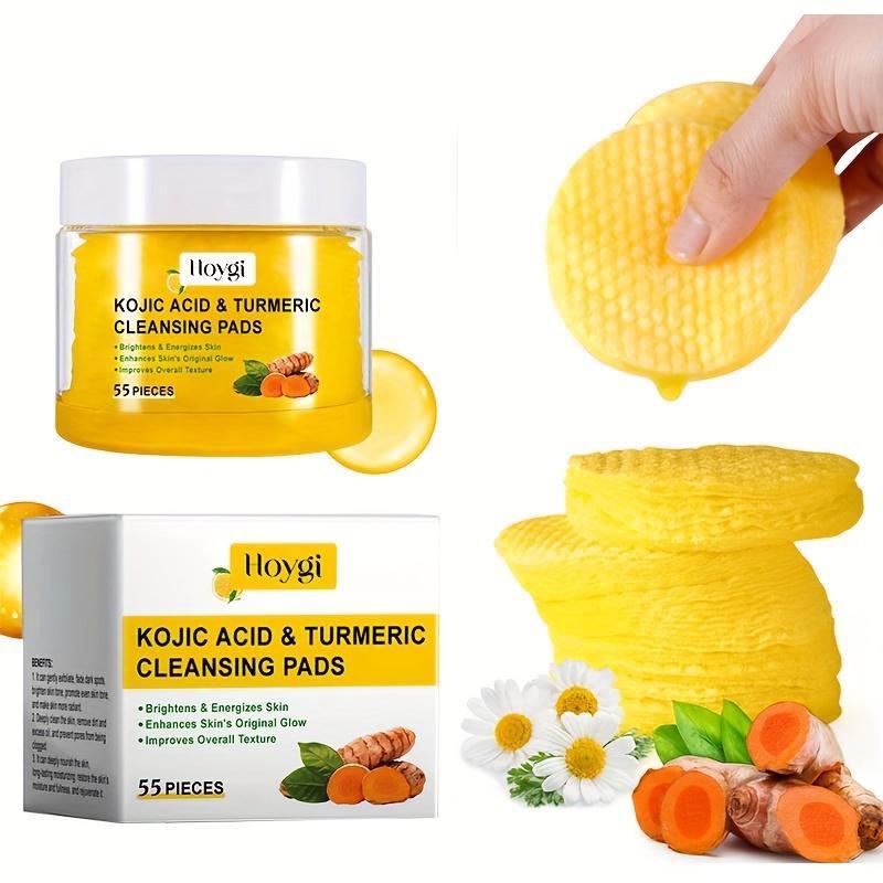 Turmeric Facial Scrub Mask, 2 Boxes Gentle Exfoliating Cleansing Pad, Brightening Facial Skin Care Product for Women & Men