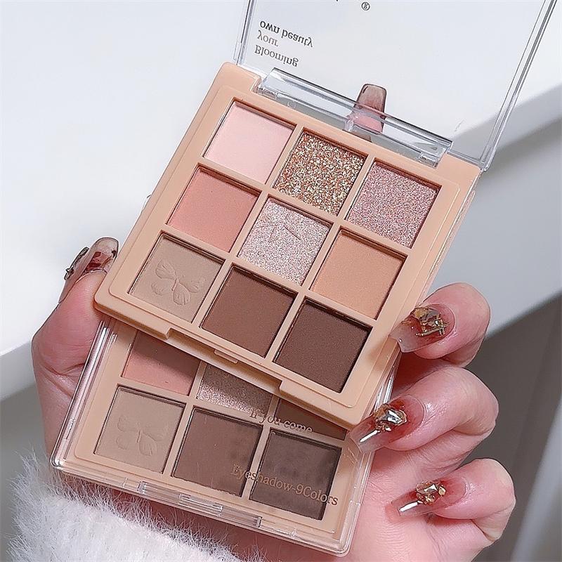 9-color Nude Themed Waterproof and Long-lasting Eye Shadow, Suitable for Daily Makeup, Gift for Women