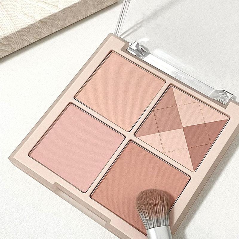 4 Color Blush Palette, Cheeks Contour Blush Pressed Powder, Natural Look Matte Blush For All Skins