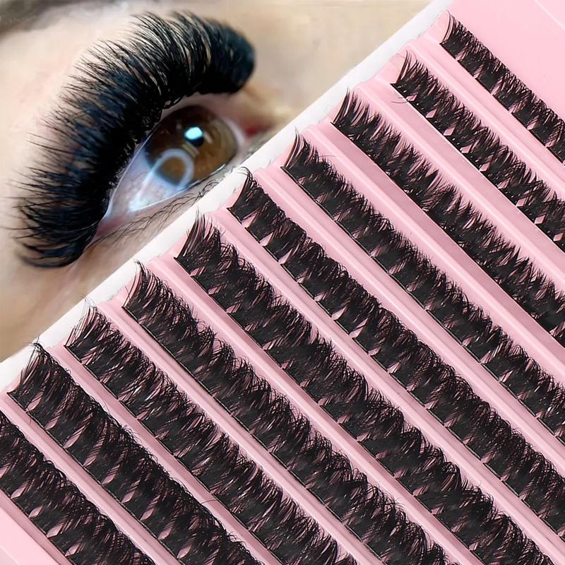 Segmented False Eyelashes (200pcs set), Natural Look Eyelashes Extensions Kit, Natural Curling Fake Eyelashes for Women Eye Makeup Enhancement