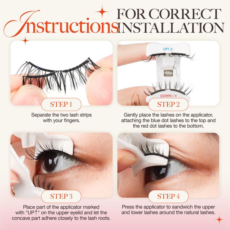 LASHVIEW Soft Magnetic Eyelashes Cosmetic EyeLash Extension with Applicator No Glue & Eyeiner Needed Reusable Waterproof Makeup Eyelashes Extensions