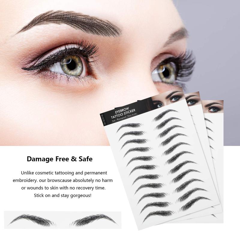 Get Perfect Brows with 6 Sheets 4D Hair-Like Eyebrow Tattoos! Waterproof Stickers for Temporary Tattoo. Peel Off for Grooming & Shaping. Arch Style, 66 Pairs Black. High Arch Eyebrow.