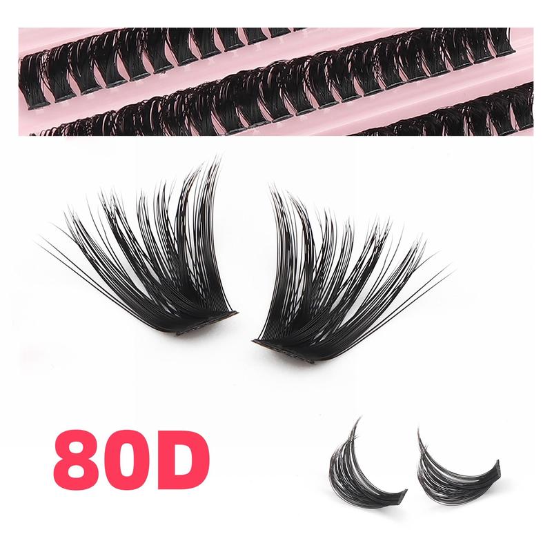 Segmented False Eyelashes (200pcs set), Natural Look Eyelashes Extensions Kit, Natural Curling Fake Eyelashes for Women Eye Makeup Enhancement