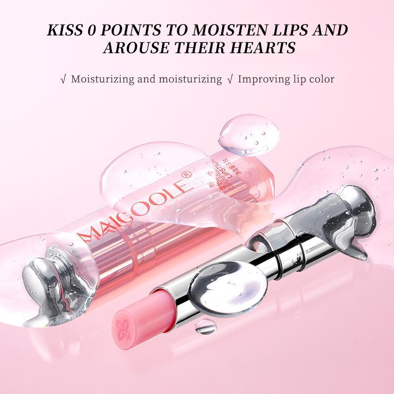 Long Lasting Color Changing Lipstick, 2 Counts set Moisturizing Lipstick, Hydrating Lip Balm, Glossy Lip Stick for Girls & Women