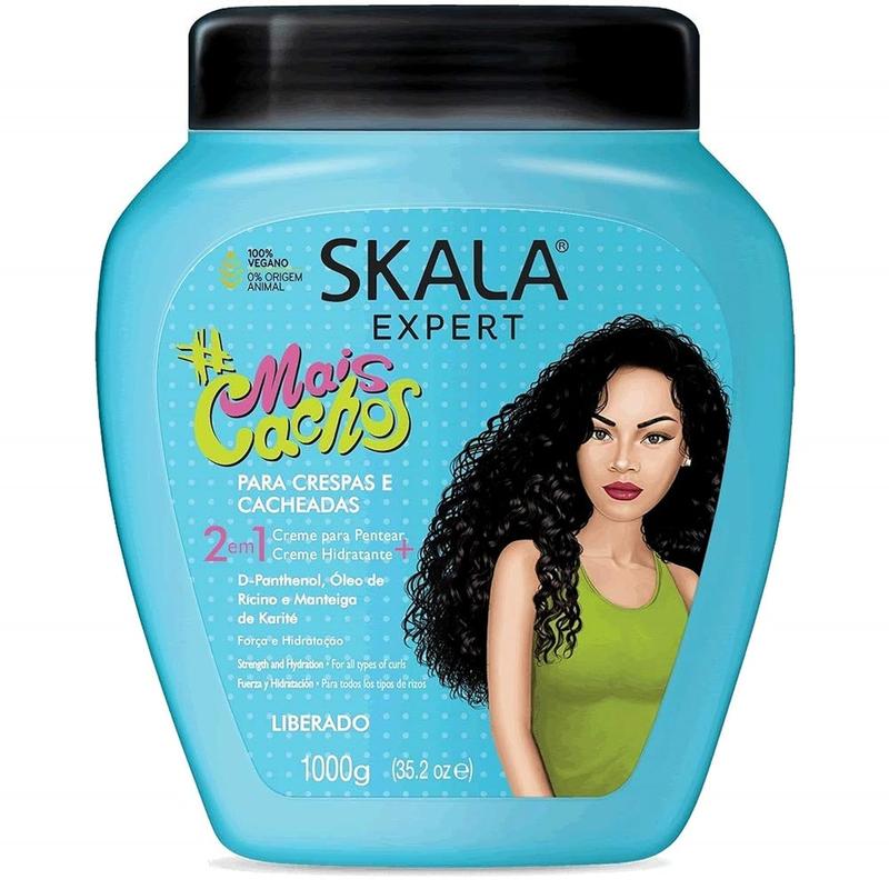 2 Pack SKALA Mais Cachos Hydrates Curls and Eliminates Frizz for Curly Hair - 2 IN 1 Conditioning Treatment Cream and Cream To Comb 35.2oz - Comfort, Haircare