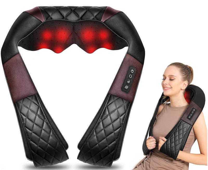 Shiatsu Neck and Back Massager with Soothing Heat,Best Christmas Gift , Electric Deep Tissue 4D Kneading Massage Pillow for Shoulder, Leg, Use at Home, Office, Car- Best Gifts for Women Men Mom Dad,Best Christmas Gift for Your Parents