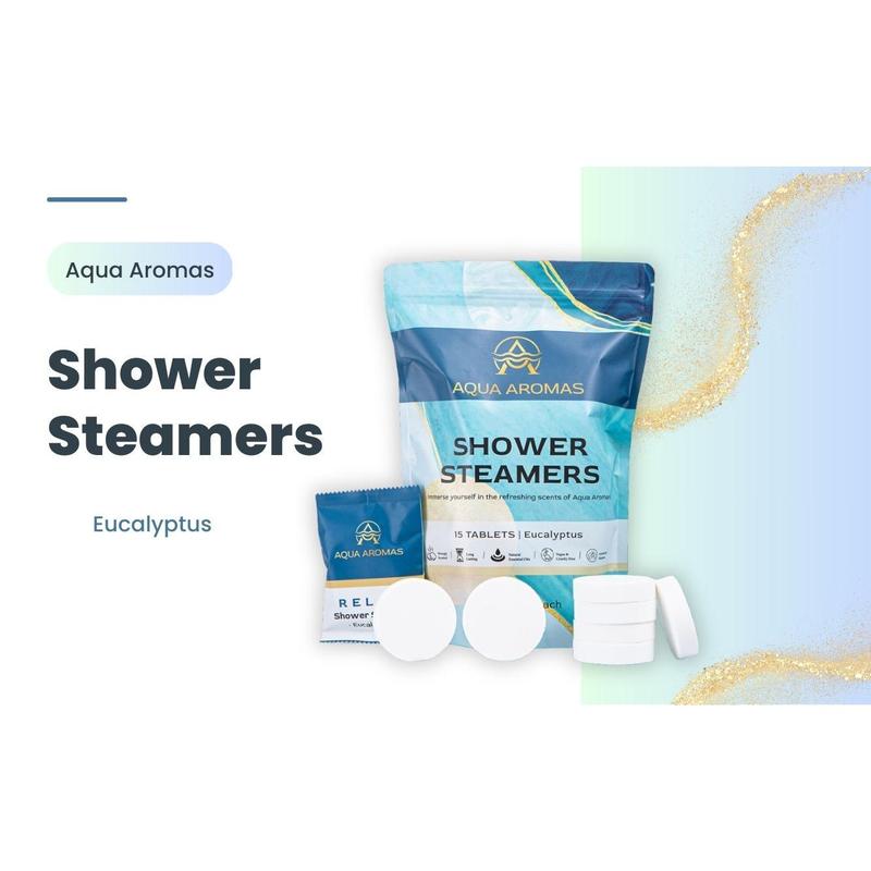 Aqua Aromas Shower Steamers - Aromatherapy Shower Bomb Steamers, 15 Pack Scent Gift Scented  Eucalyptus Body Care Body Wash Soap Comfort shower steamer Cleansing Skin Repair Skin Care